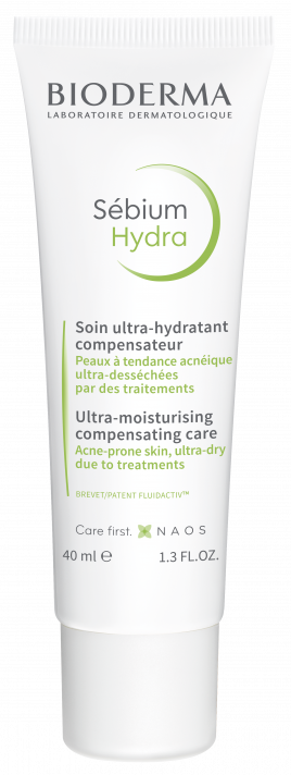 BIODERMA product photo, Sebium Hydra 40ml, rehydrating care foir oily skin